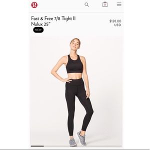 Lululemon - Fast & Free 7/8 Tight II - Nulux - 25"
